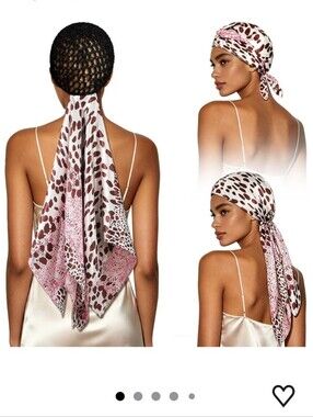 Pink Leopard 2 in 1 Silk Press Wrap for Hair